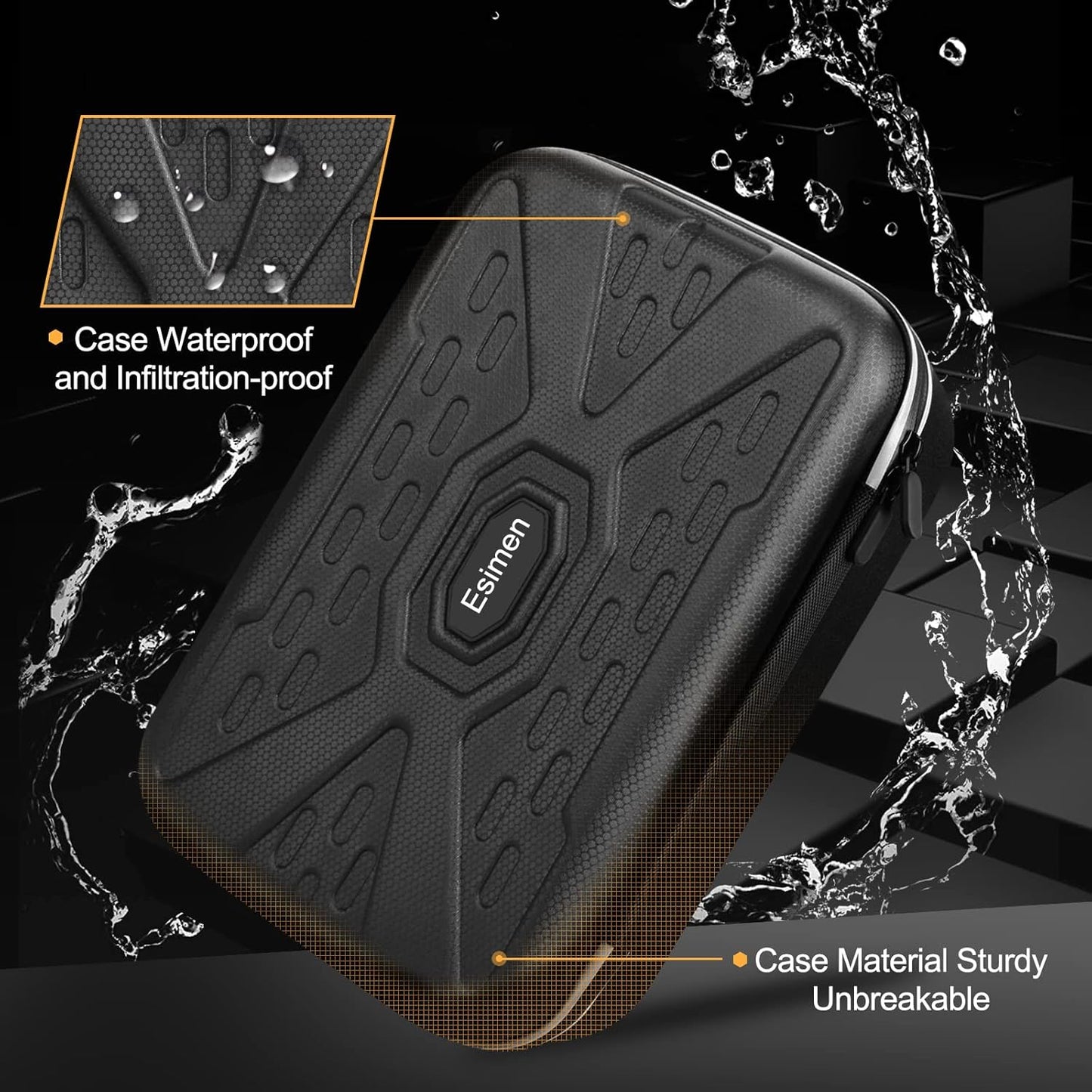 Hard Protective Travel Case for Quest 2, Carrying Case Controllers Accessories with Shoulder Strap, VR Glass Protector-Shock-Dust-Water Proof