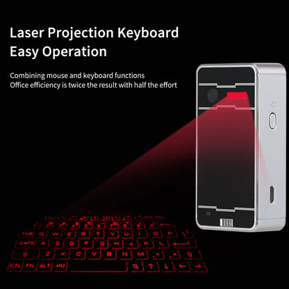 Portable Bluetooth Virtual Laser Keyboard Wireless Projection Mini Touch Keyboard for Computer Mobile Phone with Mouse Function